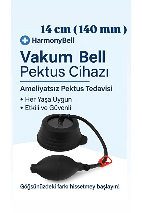Opoden Medikal Vakum Bell Silikonlu Göğüs Vakum Sistemi 14 Cm(140MM) Çap /kunduracı Göğsü/pektus Ekskavatum