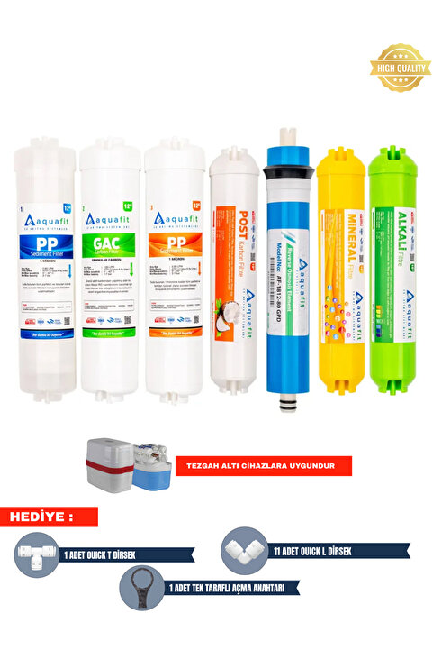 aquafit Su Arıtma Filtresi – Kapalı Kasa İki Tarafı Çubuklu 7’li Set