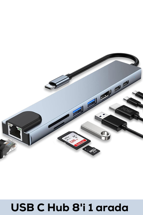Berraahmet Type-c To Usb Hub 4 Port Çoklayıcı Macbook Ile Uyumlu Çoğaltıcı Adaptör