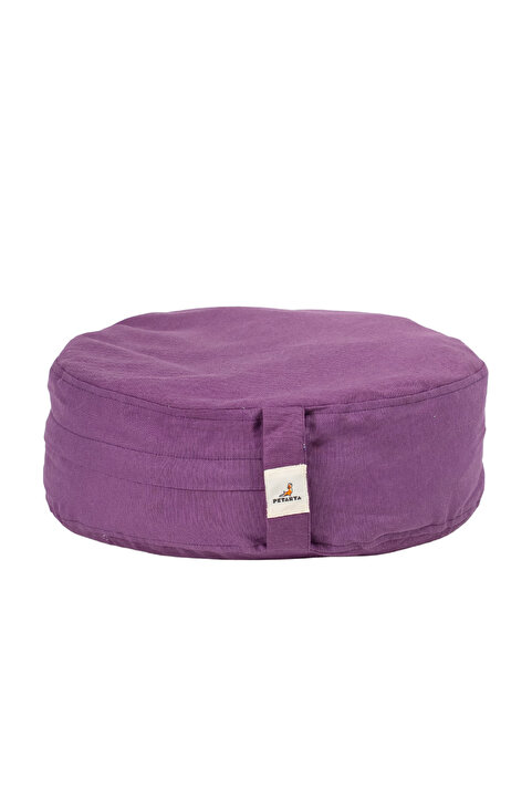 PETARYA Mor Zafu Karabuğday Kabuğu Dolgulu Meditasyon Minderi Yoga Yastığı 35 x 12 cm