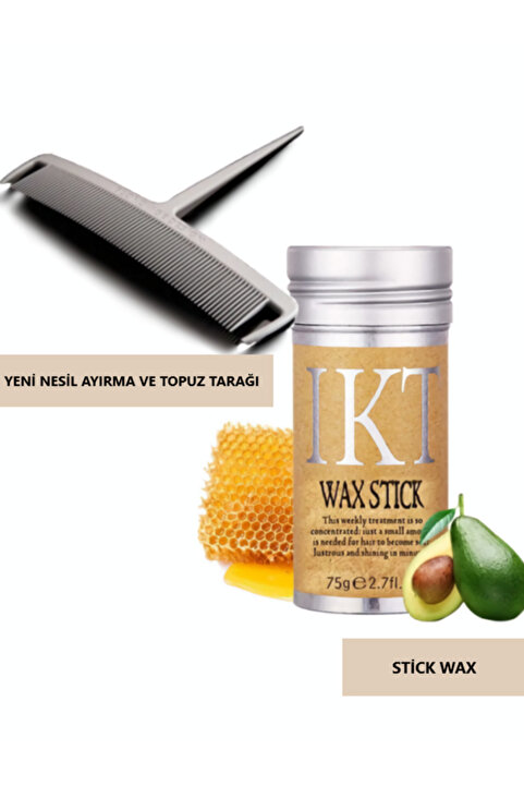 IKT Stick Wax Bebek Saç Sabitleyici 1 adet ayırma topuz tarağı