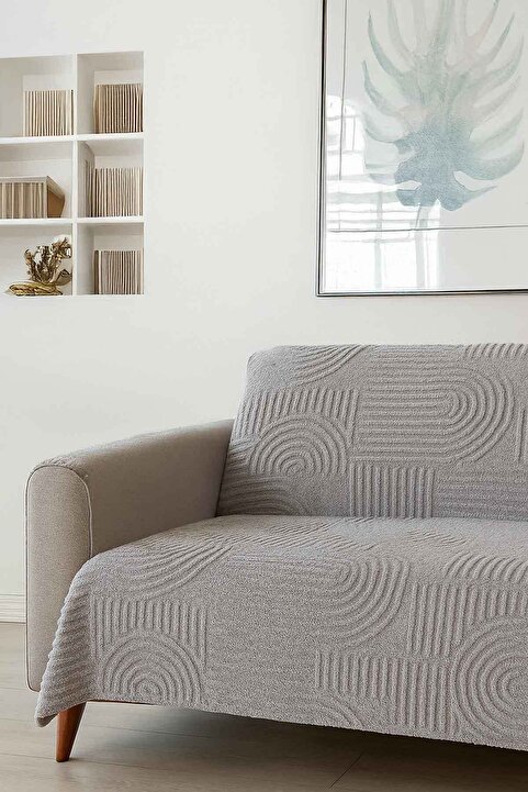Decomia Home Carie Kabartmalı Yumuşak Tüylü Koltuk Örtüsü Çok Amaçlı Koltuk Şalı Kaymaz Süngerli (165x205 cm)