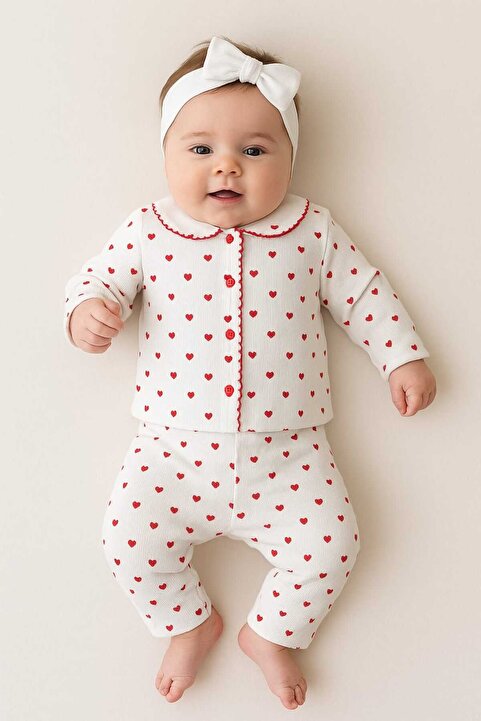 BUUFUU Bebek Yenidogan Çocuk Kiz Erkek Pamuklu Oyali Pijama Takımı Hediyelik