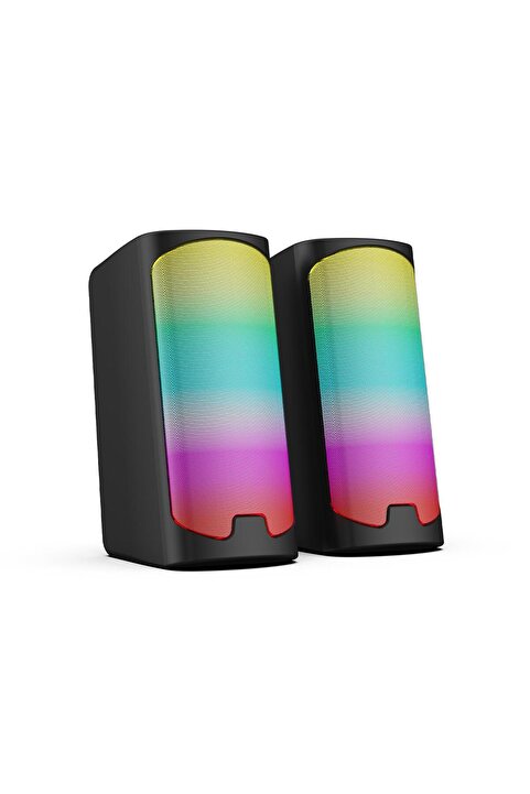 Polosmart PGS403 Kablolu Rainbow Led Aydınlatmalı Gaming Hoparlör Speaker Siyah
