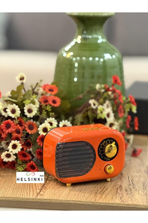 Helsinki Radio HS-101 Turuncu Nostaljik ve Dekoratif Radyo (BT+FM+USB+SD)