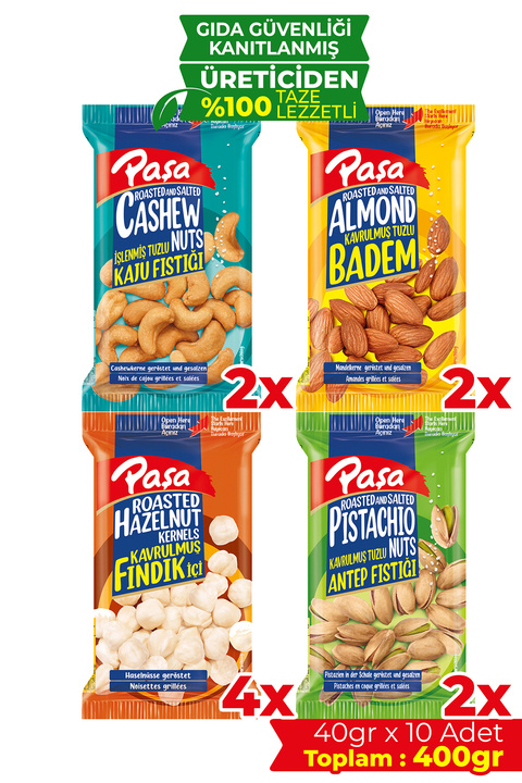 Paşa Kuruyemiş Karışık Kuruyemiş 40 gr X 10 Adet (400 GR)