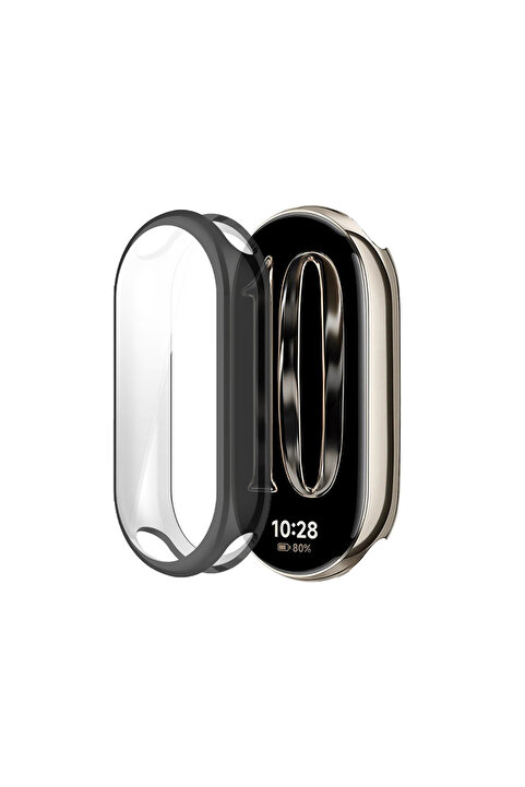 Tagomoon Xiaomi Smart Band 10 ( Mi Band 10 ) ile Uyumlu Kasa Ve Ekran Koruyucu 360 Tam Koruma Silikon Kılıf
