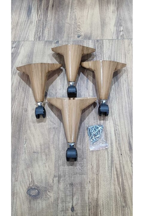 MUTLU ALIŞVERİŞ MERKEZİ Tekerlekli Sihirli Sehpa Masa Ayağı 360 Derece Dönebilen 17 Cm 4 Adet Söğüt. Vida Hediyeli!!!