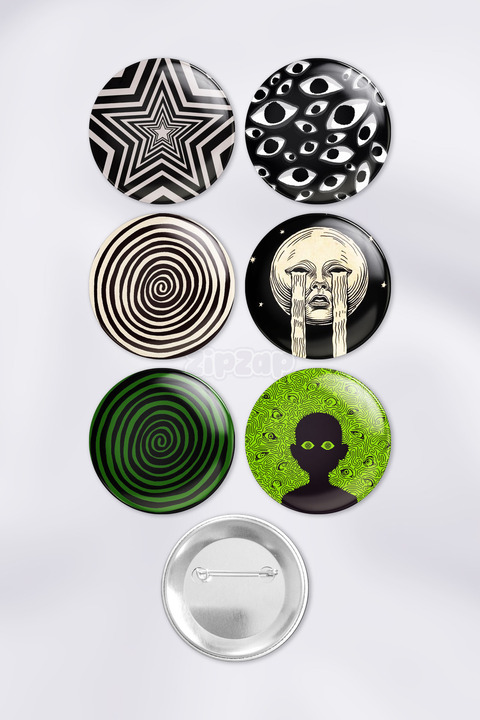 ZipZap Y2K Gotik Estetik Çanta Süsü Rozet İğneli Buton Rozet Seti (6 ADET) Gothic Aesthetic