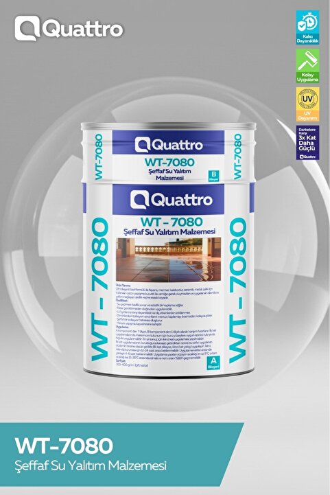 Genel Markalar Quattro WT-7080 Şeffaf Cam Su Yalıtım Malzemesi