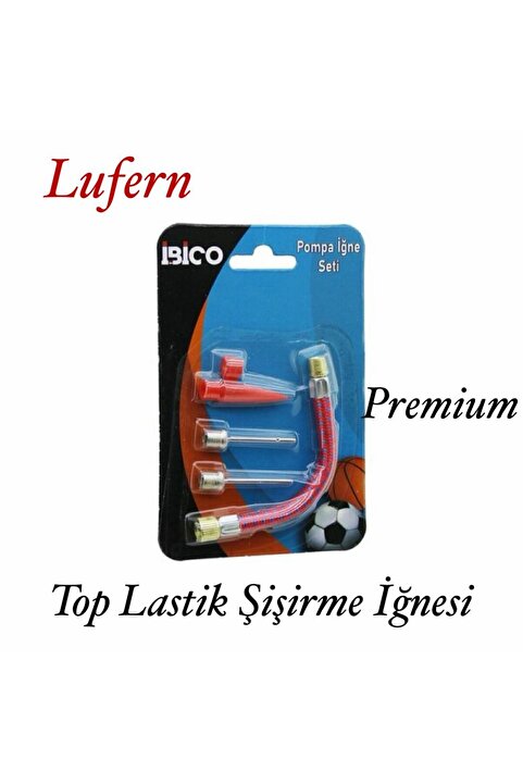 Lufern 5 Parça Hava Şişirme Ucu İğnesi Aparatı Sibop Seti Spor Topu Basketbol Futbol Bisiklet Lastik Amaçlı