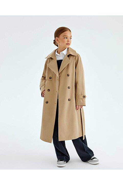 Tudekids TUDE KİDS YENİ SEZON KIZ ÇOCUK KRUVAZE TRENÇKOT