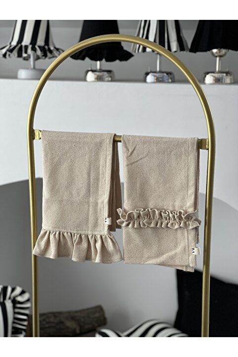 KaiAtelier 2Li Natural Keten Fırfırlı Kurulama Bezleri