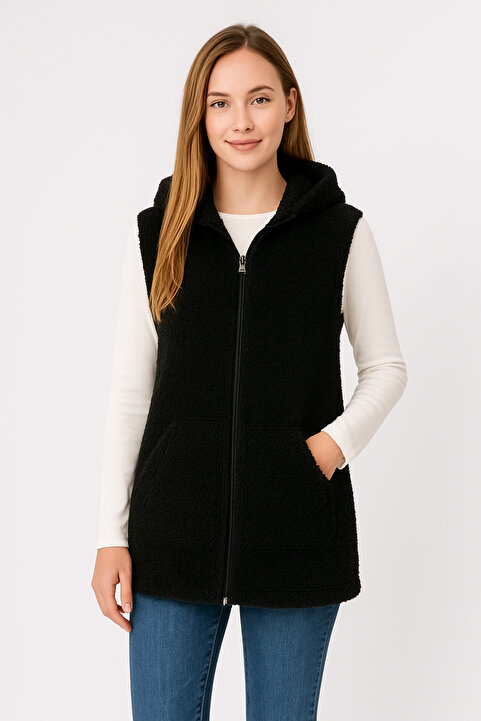 Sweet's Collection Yelek Kadın Uzun Tunik Welsoft Peluş