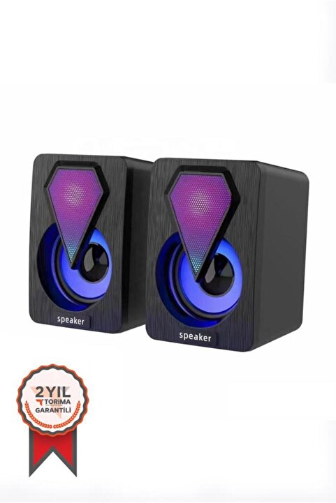 Torima Bilgisayar Hoparlör 1+1 3.5mm Jack Multimedia Hoparlörü D04 Siyah