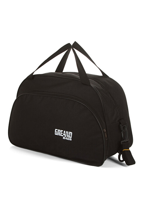 GreandBags Siyah Astarlı Unisex Havlu Kumaş Seyahat Hostes Kabin Boy Çanta El Ve Omuz Çantası
