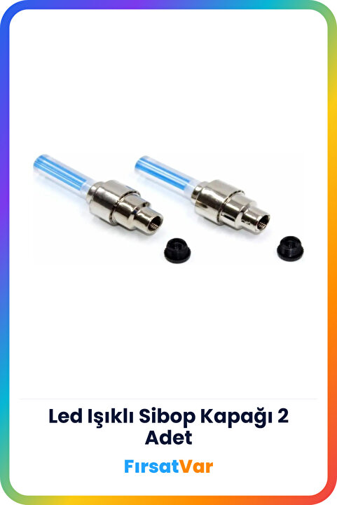 FırsatVar Işıklı Sibop Kapağı Motosiklet Elektrikli Bisiklet Hareket Sensörlü Renkli Teker Işığı Pilli