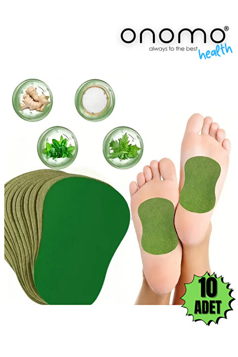 Onomo Health Bitkisel Akupuntur Ayak Bandı, Zencefil ve Nane Özlü, Yorgunluk ve Ağrı Giderici, 10 Adet