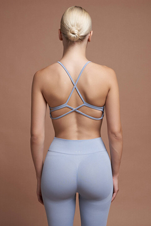 SESEH ROSA Mavi Dusty Blue Seamless Pedli Spor Bra
