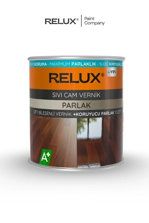 Relux Paint Liquid Glass Sıvı Cam – 2K Ultra Parlak Vernik, Su/Kimyasal Dayanım, Tezgâh-Fayans-Ahşap 0.8 LT