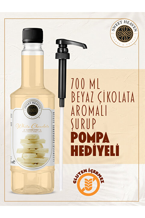 sweet heaven Beyaz Çikolata Kahve Şurubu 700ml Pompa Hediye