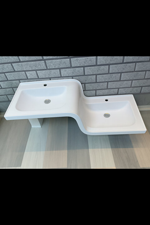 ADNAN MOBİLYA Abdest Lavabo Taşı Sağ Çukur Z Lavabo 115 cm
