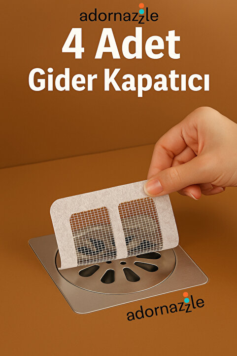 adornazzle 4 Adet Gider Kapatıcı, Pislik Tutucu, Kendinden Yapışkanlı Banyo Gider Kapağı