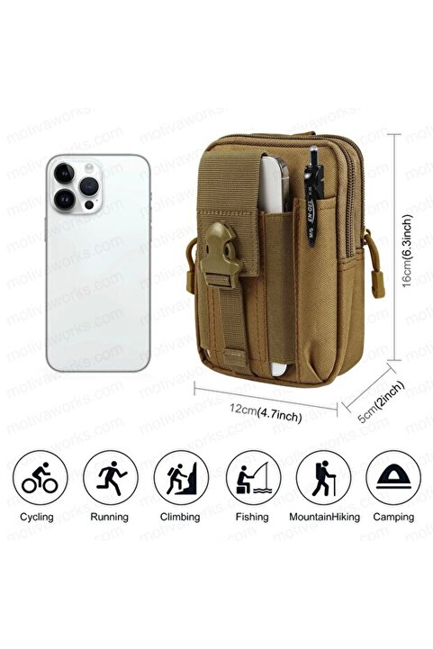 KORDAK Taktik Bej Modüler Molle Telefon ve Çok Amaçlı Taşıma Çantası