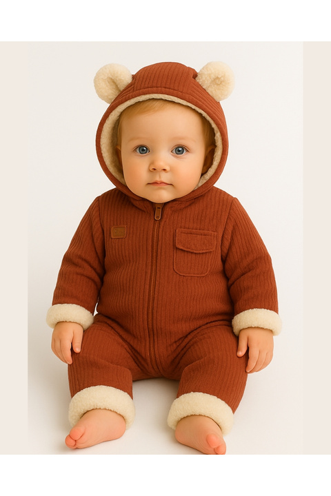 BYMURAT BABY Peluşlu Kadife Bebek Tulum – 6-24 Ay