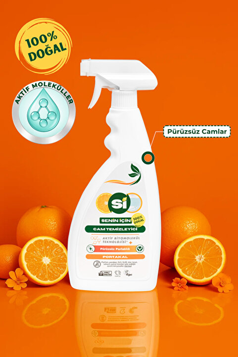 Sİ Senin İçin %100 Doğal Cam Temizleyici Portakal Yağlı 750 Ml