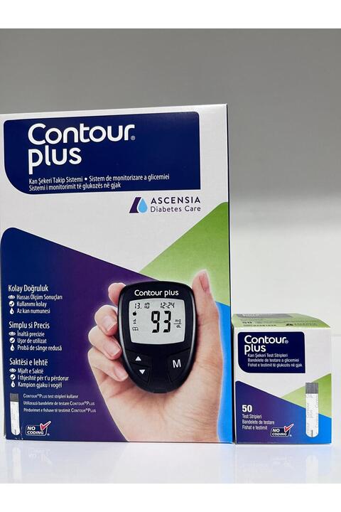 CONTOUR PLUS ŞEKER ÖLÇÜM CİHAZI + 50 LİK ÖLÇÜM STRİBİ