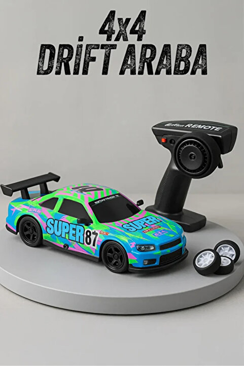 JOYFUL CHİLD Uzaktan Kumandalı Drift Yarış Arabası – 2.4Ghz, LED Işıklı , Yedek Lastikli