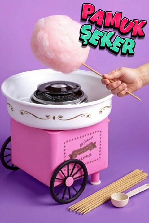 Xolo Evde Pamuk Şeker Yapma Makinesi 900W Sade Aromalı Retro Cotton Candy Maker