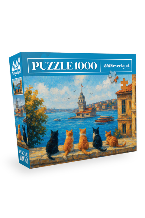 Neverland 1000 Parça Puzzle - Maiden's Tower Cats (Kız Kulesi Kedileri)