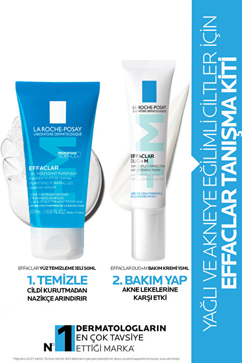 La Roche Posay Yağlı ve Akneye Eağilimli Ciltler için Tanışma Seti: Effaclar Yüz Yıkama Jeli & Duo+M Bakım Kremi