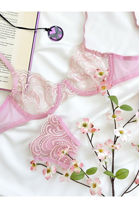 Amelia Paris Lingerie Büyük Beden Brode İç çamaşırı takımı(sütyen-tanga)