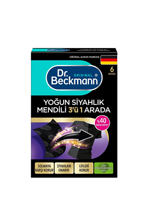 Dr.Beckmann Siyah Çamaşırlar İçin Koruyucu Mendil 6’lı – Renkleri Canlı Tutan Etkili Koruma