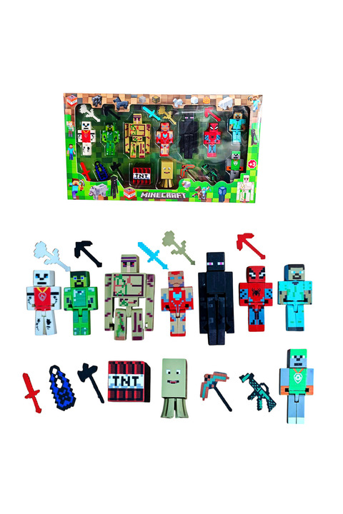 Brother Toys 20 Parça Minecraft Figür Oyuncak Enderman Steve Herobrine Domuz Adam Demir Golem