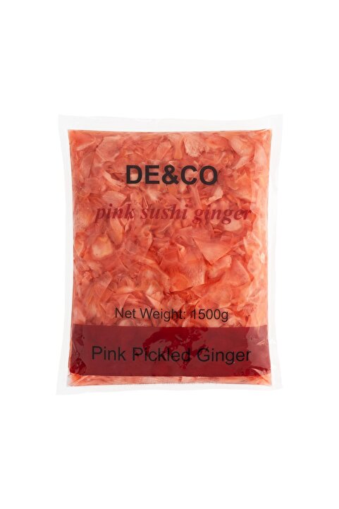 Genel Markalar De&Co Pembe Zencefilli Turşusu 1500 g | Sushi İçin Gari | İnce Dilim, Fermente Zencefil | Büyük Boy