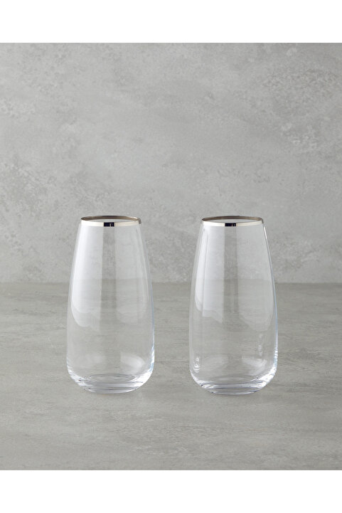 English Home Serenity Kristalin 2'li Bardak 400 ml Silver