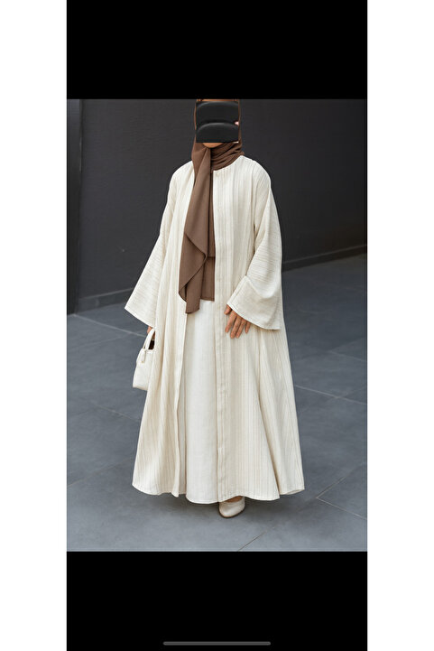 MARDİYE OFFİCİAL Keten Abaya - 130 cm Sadece ÜST Standart Beden