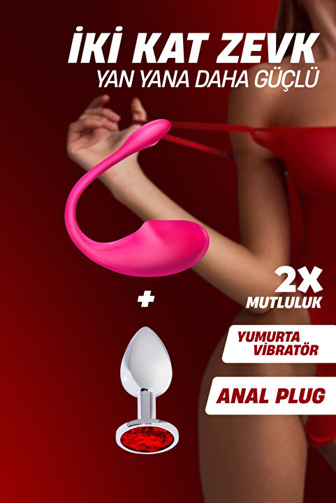 TOYZNTOYZ Garantili Telefon Kontröllü Vibratör + Orta Boy 8 cm Anal plug