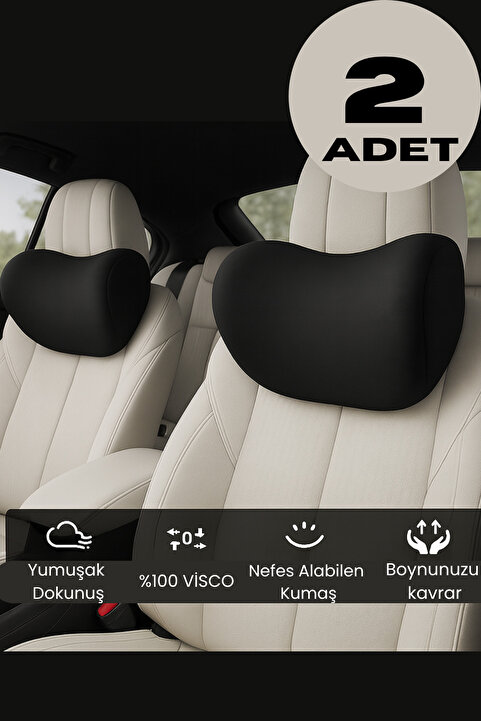 Viscomina 2 Adet Visco Arac Boyun Yastıgı Arac Seyahat Yastığı Arac Baş Yastığı