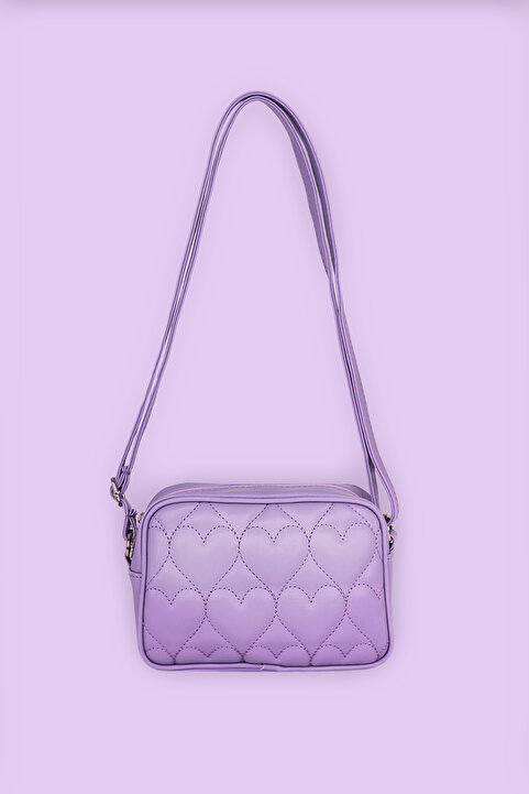 ICONE BAG Icone Çocuk Kalp Kapitone Detaylı Omuz Çantası Lila