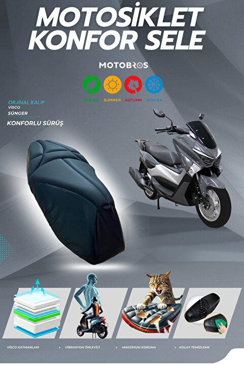 Motobros VOLTA APEC APX5  Uyumlu Konfor Sele Kılıfı Visco Sünger (YIRTILMAYA DAYANIKLI)