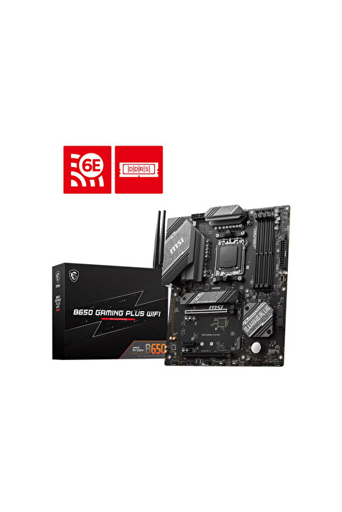 MSI B650 GAMING PLUS WIFI AMD B650 AM5 Soket DDR5 6000(OC)MHz ATX Gaming (Oyuncu) Anakart