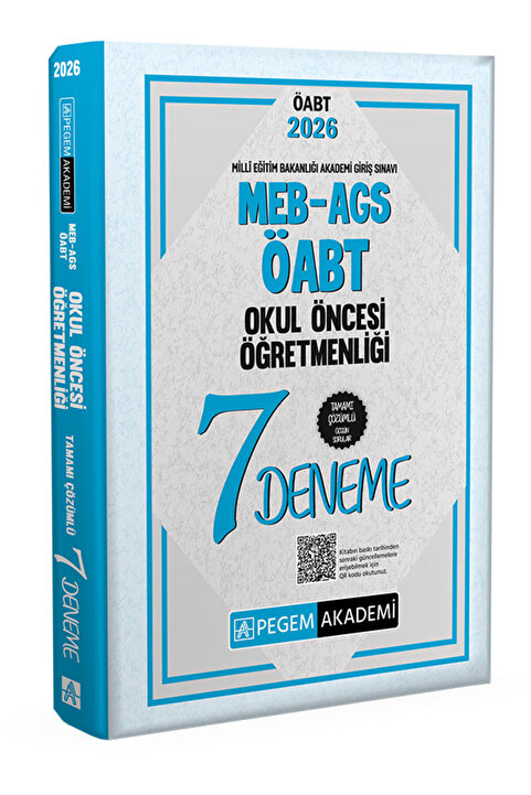 Pegem Akademi Yayıncılık 2026 MEB AGS ÖABT Okul Öncesi Öğretmenliği Tamamı Çözümlü 7 Deneme