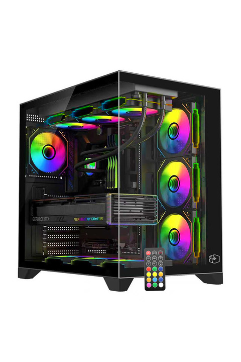 GAMETECH Prime V2 Kumandalı ARGB 7x120mm Fanlı Özel Tak Çıkar Vidasız Kapaklar Gaming Bilgisayar Kasası