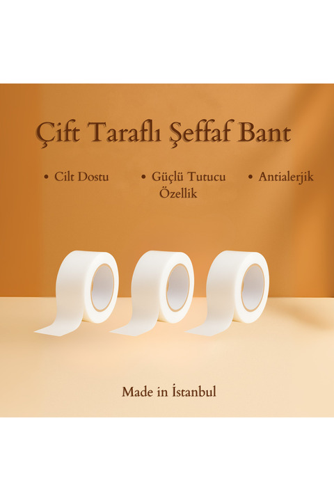 Atelier Tuberose Şeffaf Göğüs Bandı Çift Taraflı 3'Lü Paket Elbise Sabitleyici Görünmez Vücut Bandı 5 Metre 2 cm En