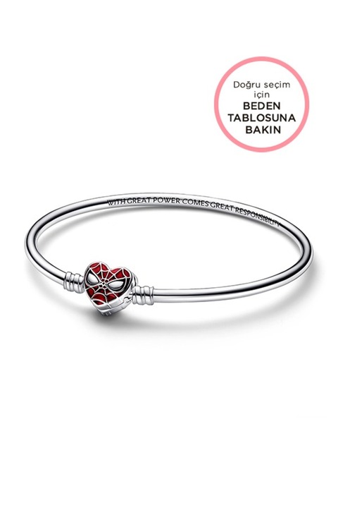 Pandora Moments Marvel Örümcek Adam Maske Klipsli Bangle Bileklik